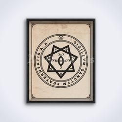 Aleister Crowley A.A. Argentum Astrum, Babalon Sigil, occult printable art, print, poster (Digital Download)