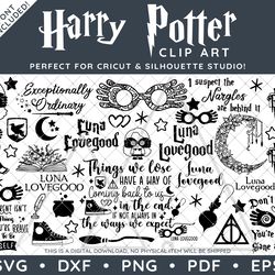 Harry Potter Clip Art PDF EPS SVG DXF PNG - Luna Lovegood Ravenclaw Mega Bundle Plus FREE Logo and Font!