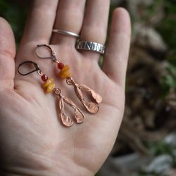 Double Maple seed earrings, Samaras earrings, Witch earrings, Maple Tree jewelry