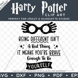 Harry Potter Clip Art PDF EPS SVG DXF PNG - Luna Lovegood Ravenclaw Quote Design Plus FREE Logo and Font!