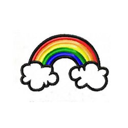 rainbow patch | machine embroidery design | rainbow with clouds | rainbow badge | kids patch | sew on a t-shirt