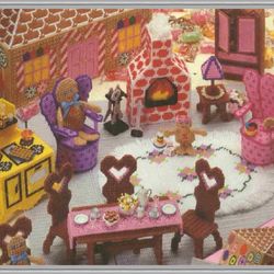 Digital - Vintage Plastic Canvas Pattern Gingerbread House - Plastic Canvas 7-Mesh - PDF