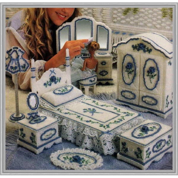 Digital Vintage Plastic Canvas Pattern Bedroom Plastic C