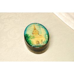 Admiralty St Petersburg lacquer box hand painted Russian collectible vintsge Art
