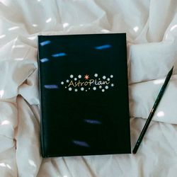 Daily planner. Astrological. Undated. Personal planetary and stellar Diary. Notebook for every day. Personal horoscope.