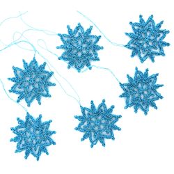 Snowflake Ornament Christmas Crochet Pattern. PDF file digital download.