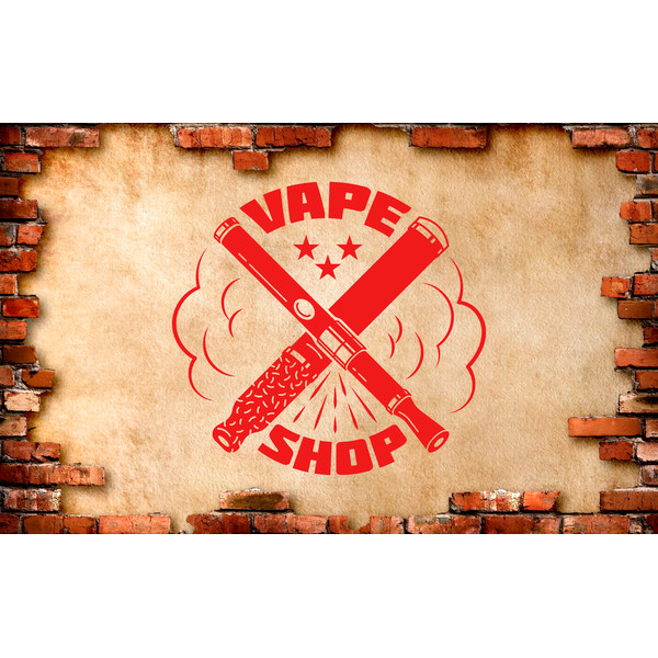 Vape Shop Sticker Logo Emblem