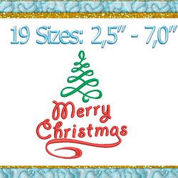Merry Christmas embroidery design
