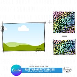 Add Your Own Pattern Rectangle Canva Photo Frame Customisable Template