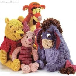 Digital | Crochet vintage toys | Winnie the Pooh and friends | Crochet animals | Toys for children | PDF template