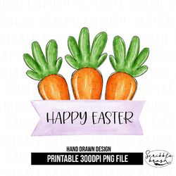 Easter Carrots Purple Name Plate Sublimation PNG Design