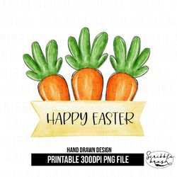 Easter Carrots Yellow Name Plate Sublimation PNG Design