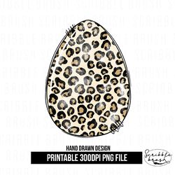 Leopard Print Easter Egg Sublimation PNG Design