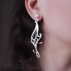 Earrings Tenderness | jewelry art | pearls | Jewelry butterfly