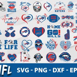 Buffalo Bills Bundle SVG,  Buffalo Bills SVG, NFL SVG, Sport SVG.