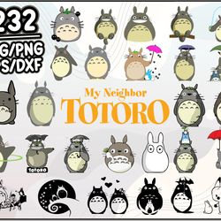 neighbor totoro bundle svg, neighbor totoro svg, cartoon svg png dxf eps file