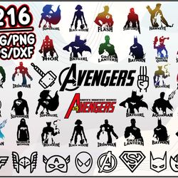 Superhero Bundle SVG, Marvel SVG, Avengers SVG, Cartoon SVG PNG DXF EPS File