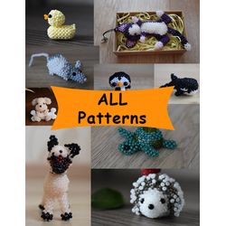 24 patterns of beaded toy, 24 big 3d beading tutorials from this shop. SUPER PRICE. Beaded pattern keychains.