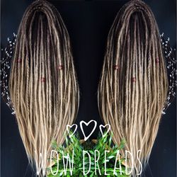 Set Natural Ombre Custom Dreads Synthetic Double Ended or Single Ended