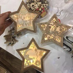 Digital Template Cnc Router Files Cnc Christmas Star Files for Wood Laser Cut Pattern