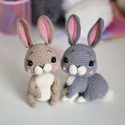 2 in 1 Crochet pattern bunnies, Amigurumi Easter pattern, cute amigurumi bunnies, Easter gift idea, PDF Digital Download