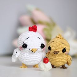 2 in 1 Crochet pattern Chicken, Amigurumi Easter pattern, PDF Digital Download, crochet hen toy, diy cute gift for baby