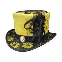Steampunk Unisex Leather Top Hat