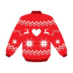 Retro ugly Christmas sweater with nordic patterns design