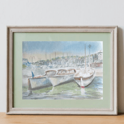 yahts wall art hand painted modern watercolour painting