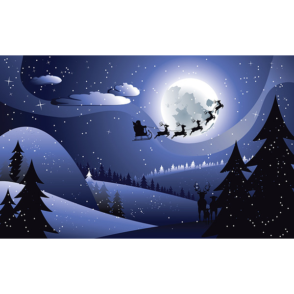 Flying Santa and Winter Forest2.jpg