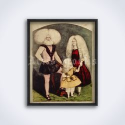Wonderful Albino Family antique circus freak show printable art, print, poster (Digital Download)