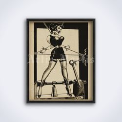 Torture Apparatus, latex dress fetish, vintage comics printable art, print, poster (Digital Download)