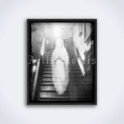 Ghost, spirit vintage photo, Brown Lady of Raynham Hall printable art, print, poster (Digital Download)