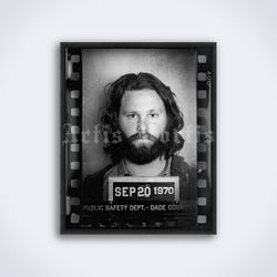 Jim Morrison 1970 mugshot photo, The Doors, rock music printable art, print, poster (Digital Download)