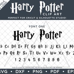 Harry Potter 6 Font Bundle and 2 Logos SVG EPS DXF PDF PNG Clip Art Fonts File