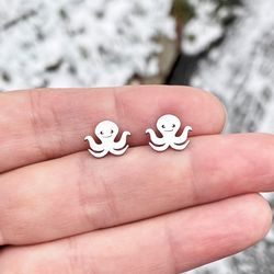 Octopus stud earrings, Stainless steel earring for girls
