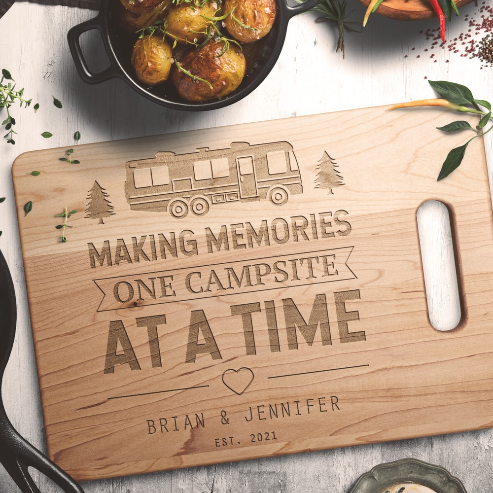 Making memories one campsite at a time Personalized engraved cutting board.jpg