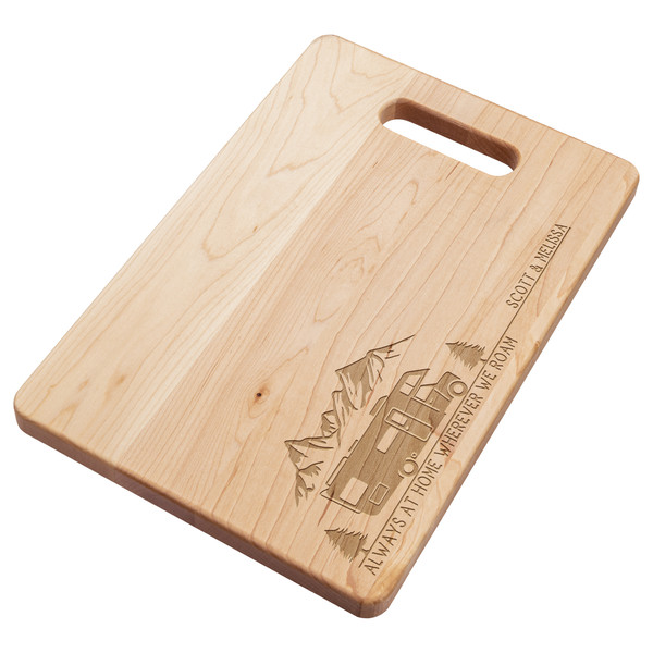 Rv gifts Always at home wherever we roam Personalized engraved cutting board Camping gift.jpg