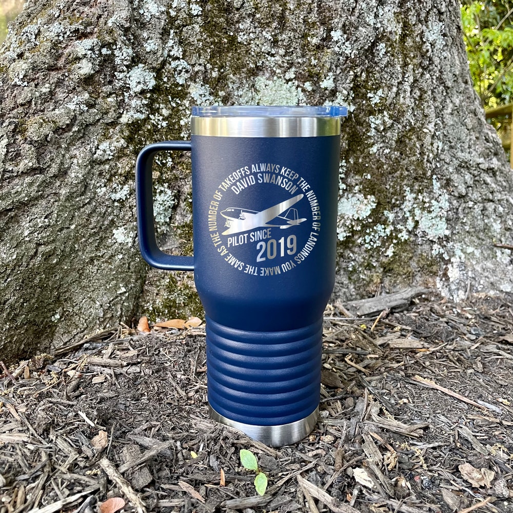 Personalized airplane pilot travel tumbler Pilot gift.jpg