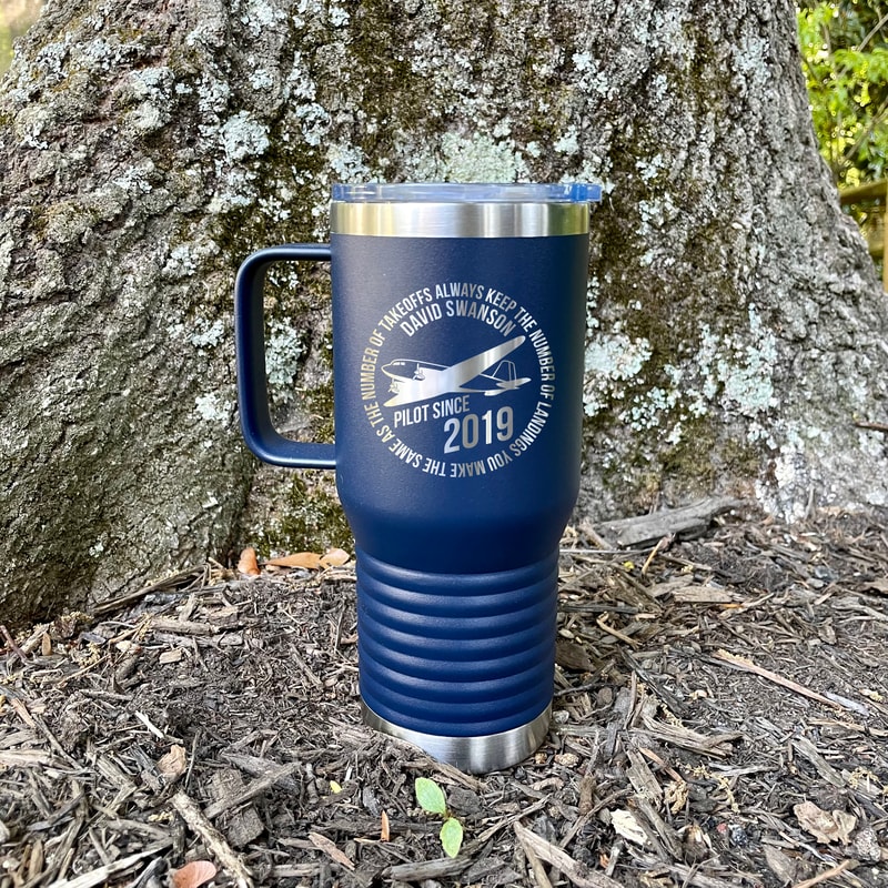 Personalized airplane pilot travel tumbler Pilot gift.jpg