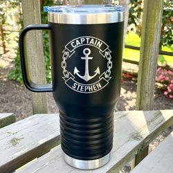 Boat captain gift Personalized boat gift Boat accessories Boat tumbler Sailing gift Nautical gift Nautical tumbler