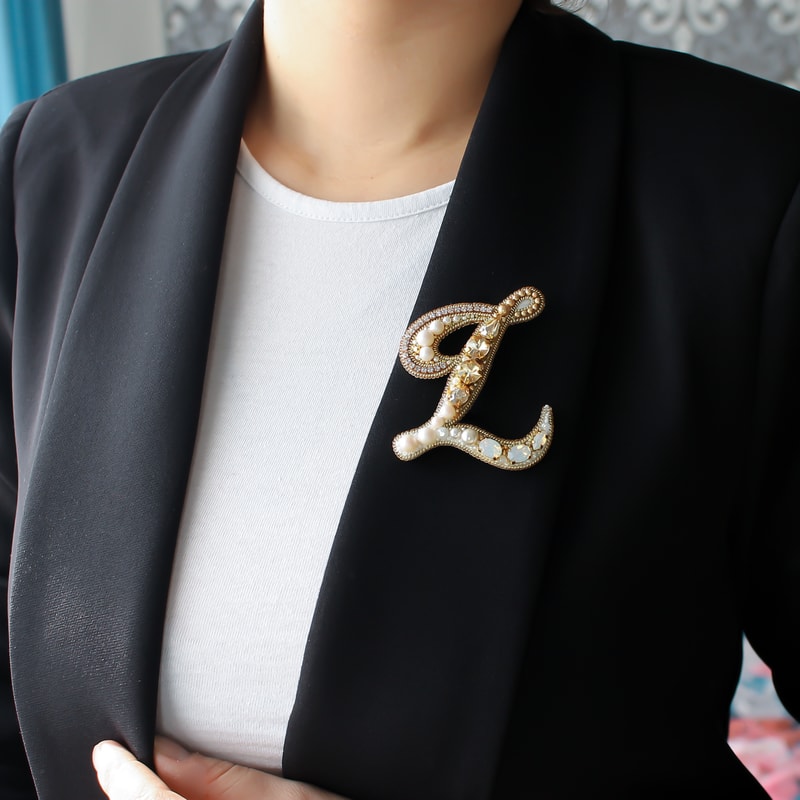 Script Brooch Handmade English Letter Brooch pin. Custom Embroidered Name | Inspire ...