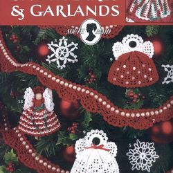 Digital | Vintage Crochet Pattern Christmas Pattern | Crochet Pattern Angels Snowflakes & Garland | ENGLISH PDF TEMPLATE