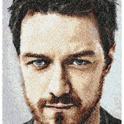 actor james mcavoy, machine embroidery design, photo stitch, portrait, gift to a friend, hollywood, movie hero