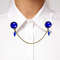 Royal Blue collar brooch, blue collar brooches with chain, minimalist brooch, gift unique blue collar pins, monochrome blue  pins brooch-1.jpg