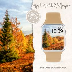 Apple Watch Wallpaper | Thanksgiving Autumn Fall Landscape Apple Watch Face |  Smart Watch Background