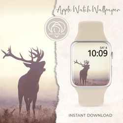 Apple Watch Wallpaper | Autumn Fall Thanksgiving Reindeer Apple Watch Face |  Smart Watch Background