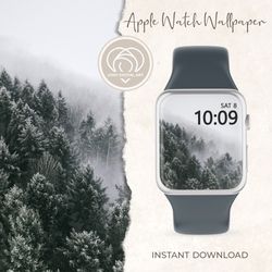 Apple Watch Wallpaper | Thanksgiving Autumn Fall Landscape Misty Trees Apple Watch Face |  Smart Watch Background
