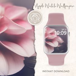 Apple Watch Wallpaper | Macro Flower Neutral Pink Minimalist Cute Sweet Apple Watch Face |  Smart Watch Background