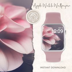 apple watch wallpaper | macro flower neutral pink minimalist cute sweet apple watch face | smart watch background